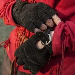 Epic Armoury Fingerlose Handschuhe Aus Wildleder, Schwarz -Halloween Verkäufe fingerlose handschuhe aus wildleder schwarz 2