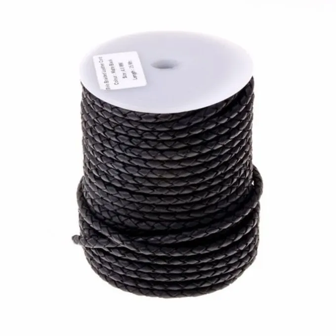 Geflochtenes Lederband Schwarz 3 Mm X 1 M 1 Geflochtenes Lederband Schwarz 3 Mm X 1 M