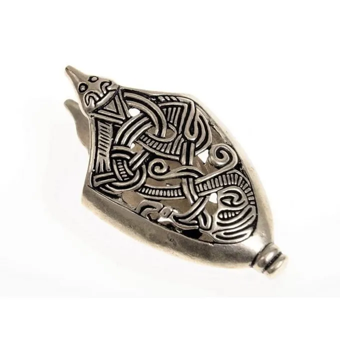 Scabbard Borre Stil Beenden, Versilbert 2 Scabbard Borre Stil Beenden, Versilbert – Bild 2